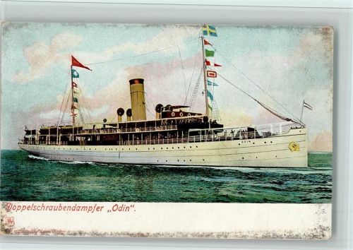 Dampfer Odin im Flaggenschmuck AK Seebäderschiff