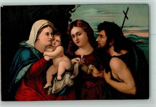 Nr. 29660 - Maria mit dem Kinde und zwei Heiligen - Gemälde von Vecchio - Christliches