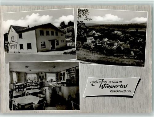 Ramschied Gasthaus Pension Zum Wispertal Innenaufnahme Gastraum Ortsansicht 3-Bildaufnahme