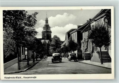 Nümbrecht 1958 Hauptstraße , VW Käfer, gute Erhaltung AK