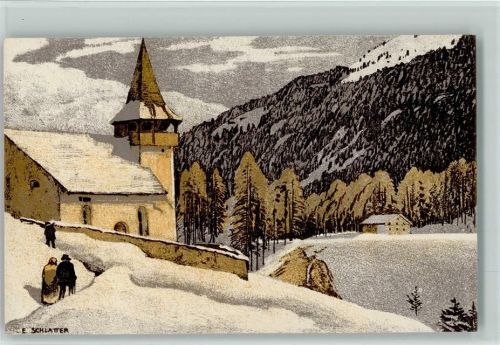 Bergkirchlein Winter sign Schlatter E. E. Zur Bekämpfung der Tuberkulose bei Kindern