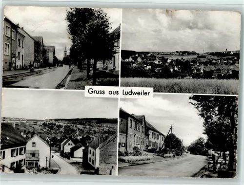 Ludweiler 1967 Straßenpartien, gute Erhaltung AK