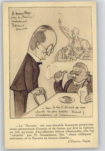 Karikatur - La Bavaria - Völkeerbunds-Kneipe