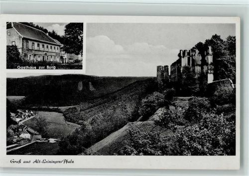 Altleiningen Gasthaus zur Burg Ortsansicht Ruine 2-Bildaufnahme