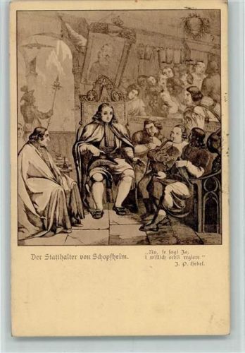 Schopfheim 1923 Hebelpostkarte Nr. 7 Historismus - Der Stadthalter AK