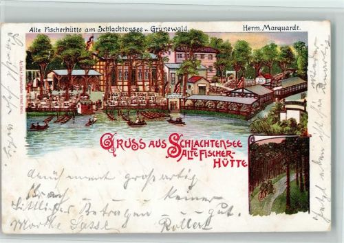 10115 W1000 Berlin Grunewald - Alte Fischerhütte am Schlachtensee, Restaurant, AK