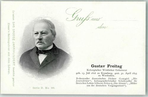 W8630 Coburg Werbung Esser Seifenpulver Das Grosse Jahrhundert Serie D Nr. 99 - Gustav Freitag Geheimrat Dichter Serie 1898
