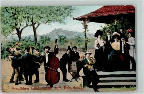 1911 Ständchen Musikanten Grstulanten Sekt AK