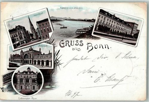 Bonn 1897 Neutor Bahnhof Koblenzer Tor Universität