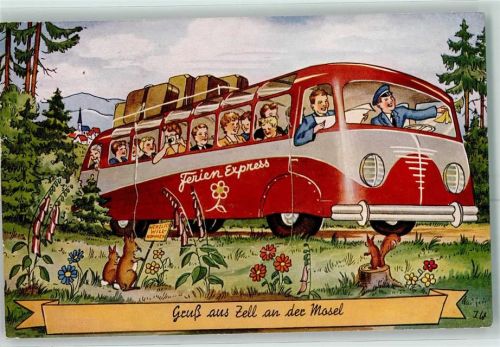 Zell Ferien-Express Bus Koffer Hasen Eichhörnchen