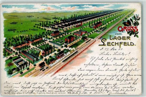 Lager Lechfeld 1905 Baracken Bahnhof