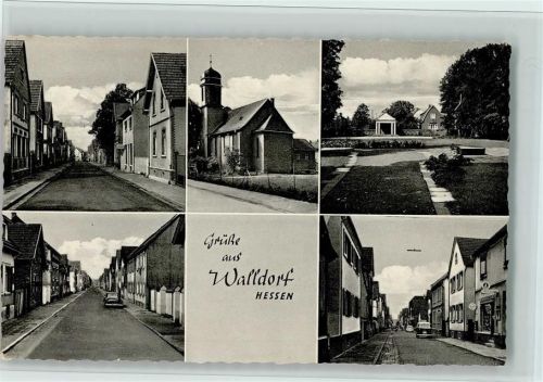 Walldorf 1955 Straßenbilder, Kirche, gute Erhaltung AK