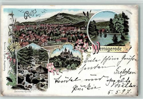 Wernigerode 1897 Steinerne Renne Schloss Christianenthal