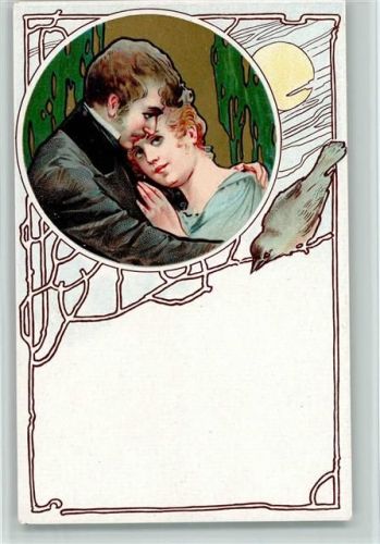Liebespaar, Vogel litho - TB Serie 1001-6 AK