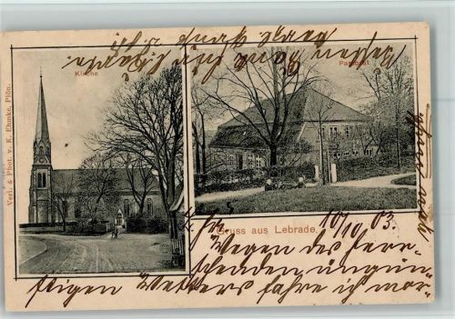 Lebrade 1903 Pastorat Kirche 2-Bildaufnahme