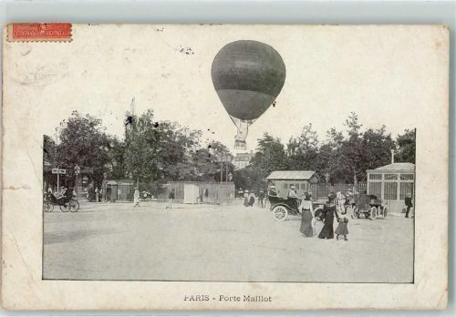 Paris Ballon über Porte Maillot Ballon 1906 Gebrauchsspuren