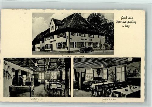 87766 W8946 Memmingerberg - Gasthaus z. Löwen mit Innenansichten , Billard , gute Erhaltung AK
