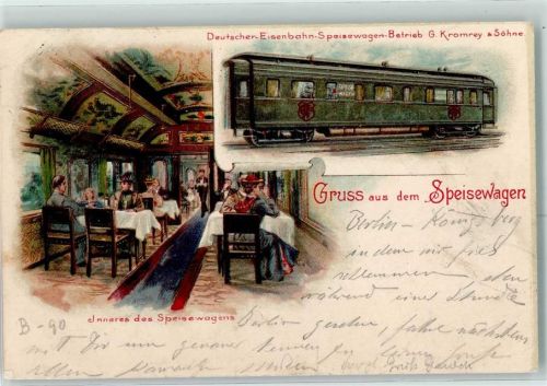 Gruss aus AK Speisewagen 1904 Lithographie