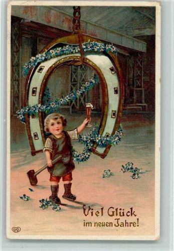 1912 Verlag EAS - Kind als Schmied - Neujahr AK