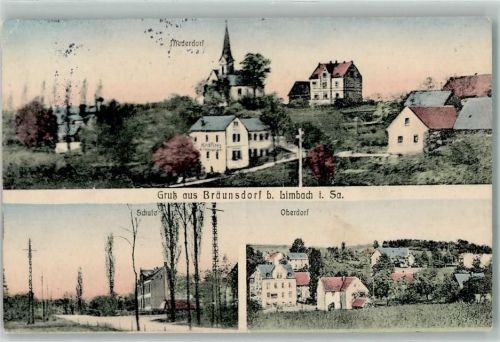 Bräunsdorf 1914 Schule Mederdorf Oberdorf