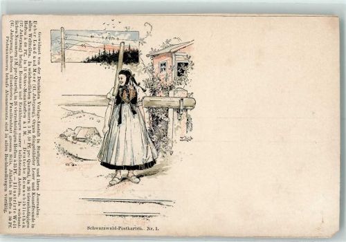1899 Schwarzwaldkarte Nr. 1 - Trachten AK