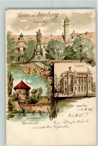 Augsburg 1899 Theater AK