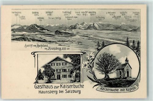 Salzburg Gasthaus zur Kaiserbuche Haunsberg Kaiserbuche mit Kapelle