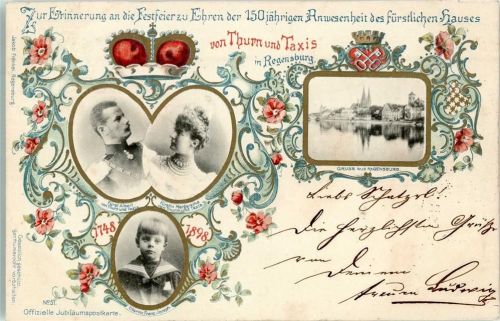 Regensburg 1899 Festfeier zu Ehren der 150jährigen Anwesenheit des fürstlichen Hauses von Thurn und Taxis