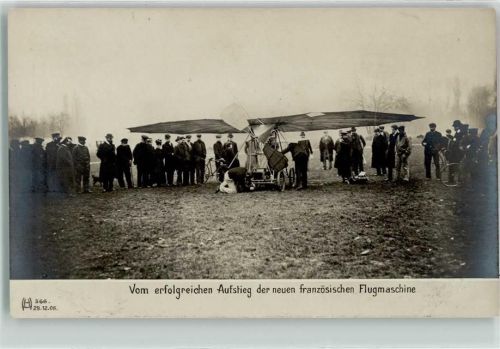 1906 Erfolgreicher Aufstieg der neuen französischen Flugmaschine