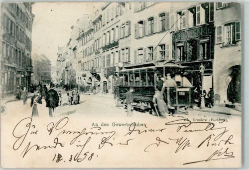 67000 Strasbourg Straßburg - An den Gewerbslauben Straßenbahn Rückseite Werbung Waarenhaus M. Knopf