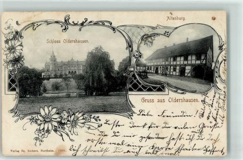 Oldershausen 1905 Schloß Oldershausen Altenburg Fachwerkgebäude