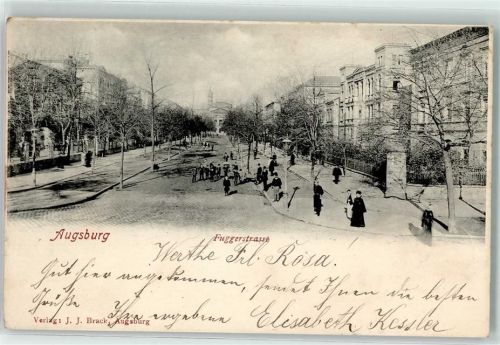 Augsburg 1902 Fuggerstraße Litfaßsäule