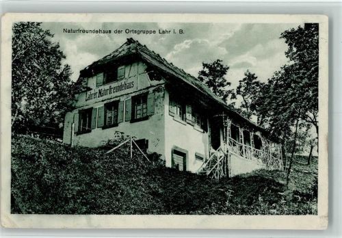 W7630 Lahr , Schwarzwald Lahrer Natur Freundehaus AK Naturfreundehaus 1928 Gebrauchsspuren