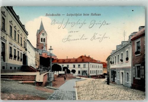 Helmbrechts 1912 Luitpoldplatz beim Rathaus