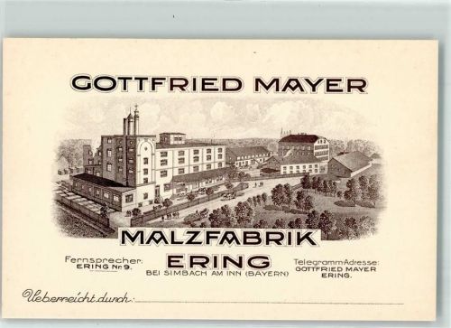 Ering Visitenkarte Gottfried Mayer Malzfabrik