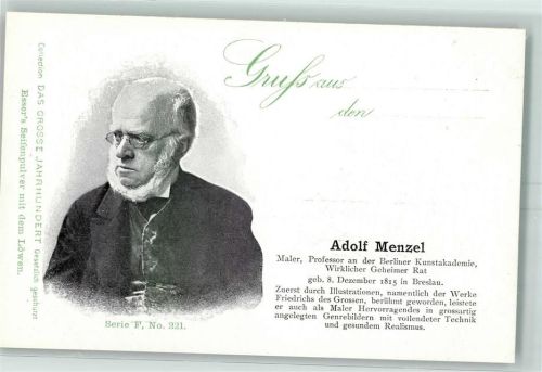 Das grosse Jahrhunder Werbung Essers Seifenpulver Serie F Nr. 221 Adolf Menzel Maler