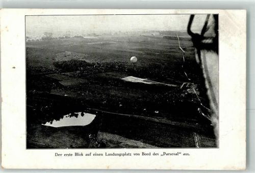 Hamburg 1911 Ballonaufnahme des Luftschiffes Parseval vom Landeplatz Ort lt. Verlag
