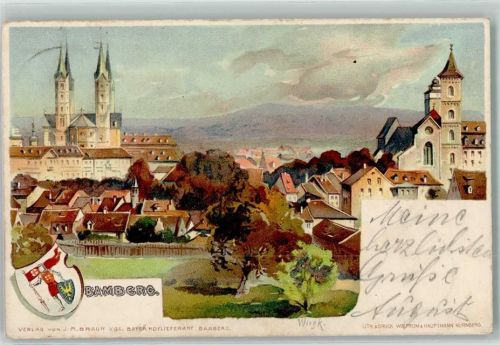 Bamberg 1901 Wappen sign. Wiegk.