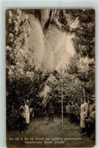 Rethel Zur Landung gezwungene französ. Ballon Elsass WK I