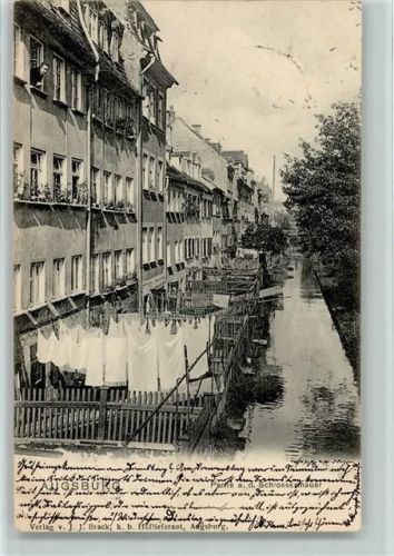 Augsburg 1903 Partie an der Schlossmauer