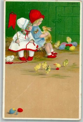 Ostrn Kinder Küken Ostereier Hase M. Munk Serie 848 Ebner, Pauli Künstlerkarte