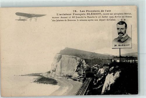 Nr. 73 Verlag C. Malcuit Aeroplane Bleriot Calais a Douvres 1909 AK