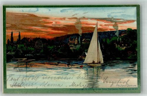 Tutzing 1900 Adelskorrespondenz Segelboot Zieher, Ottmar Nr. 1374