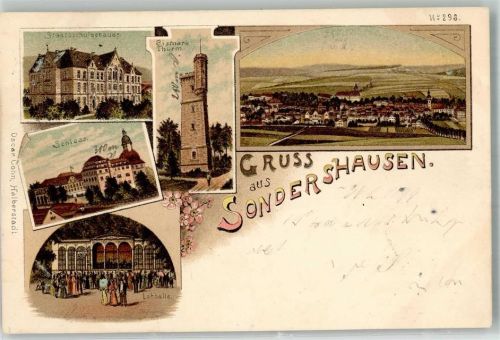 Sondershausen 1899 Bismarckturm Lohhalle Schule