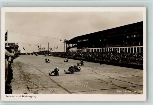 Adenau 1938 Nürburgring Motorrad mit Beiwagen - Photo Zeitz 2346