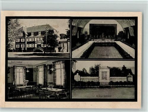Ichenheim 1941 Gasthaus zum Löwen mit Innenansicht, Kriegerdenkmal, gute Erhaltung AK