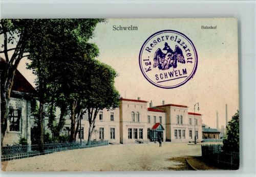 58332 W5830 Schwelm 1914 - Bahnhof - Reservelazarett Schwelm Stempel