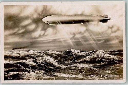 1929 Grasf Zeppelin über dem Meere AK