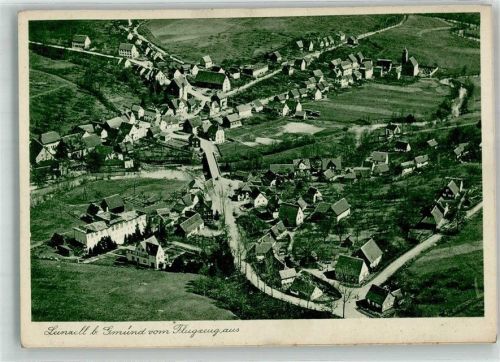 Leinzell Fliegeraufnahme Original aufmontierte Verlagsmusterkarte