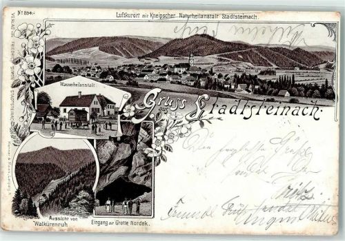 Stadtsteinach 1902 Wasserheilanstalt Walkürenruh Grotten-Eingang
